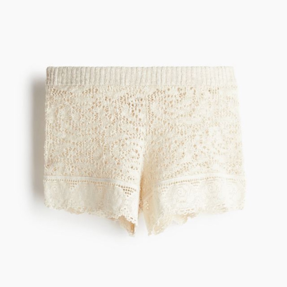 NWT H&M Lace-trimmed Pointelle-knit Mini Shorts